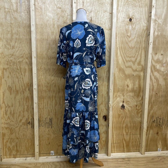 Tuckernuck M Willa Dress Midi Button Front Tiered Floral Nouveau Short Slv NWT - Picture 8 of 11